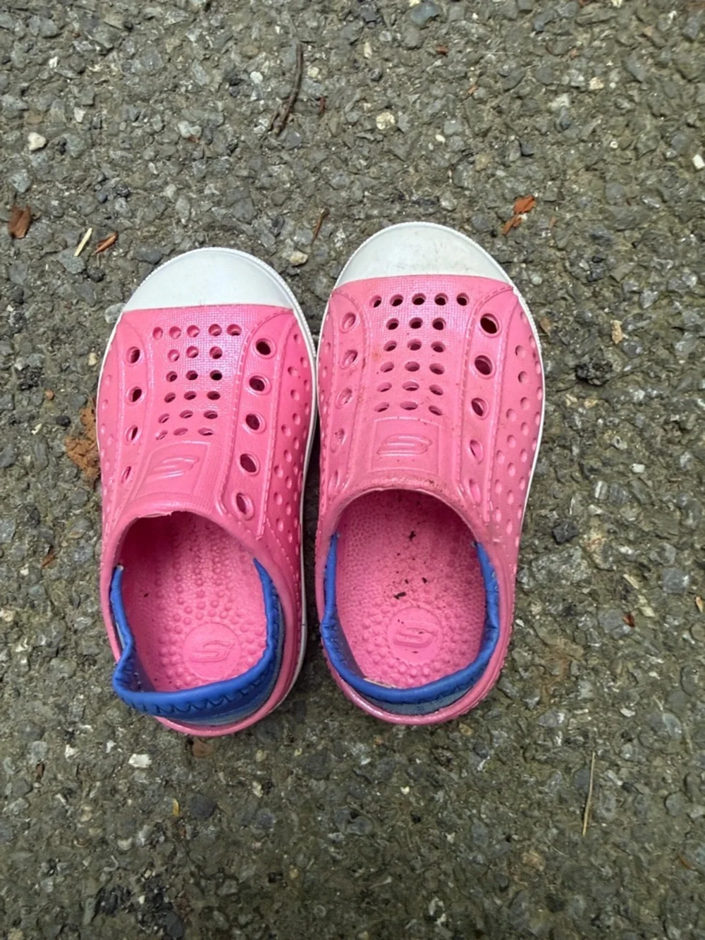 Skechers Kids Pink Slip-On Water Shoes with Blue Trim